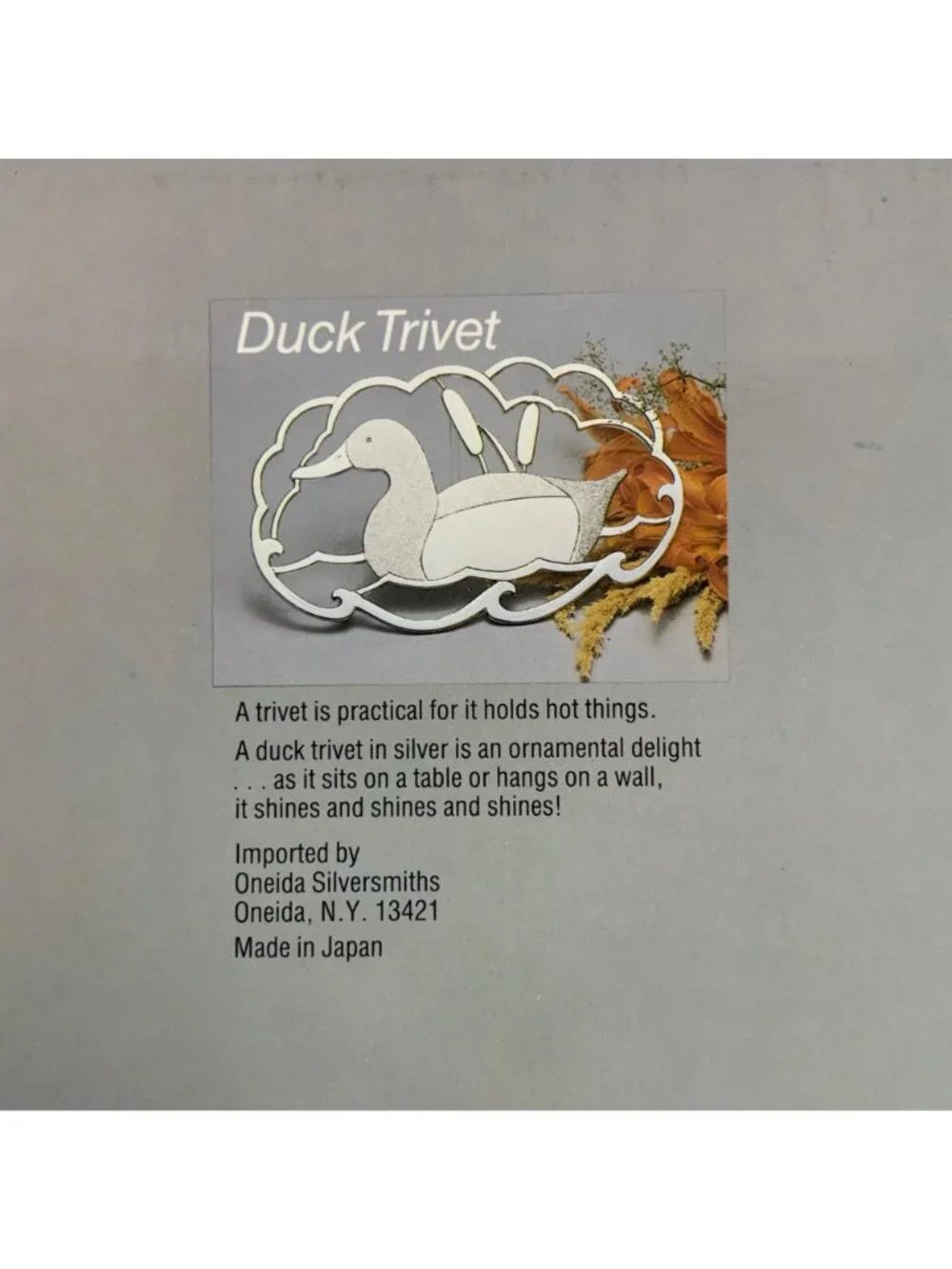 Wm A Rogers Duck Trivet Tarnish-Resistant Silver Plated Made In Japan